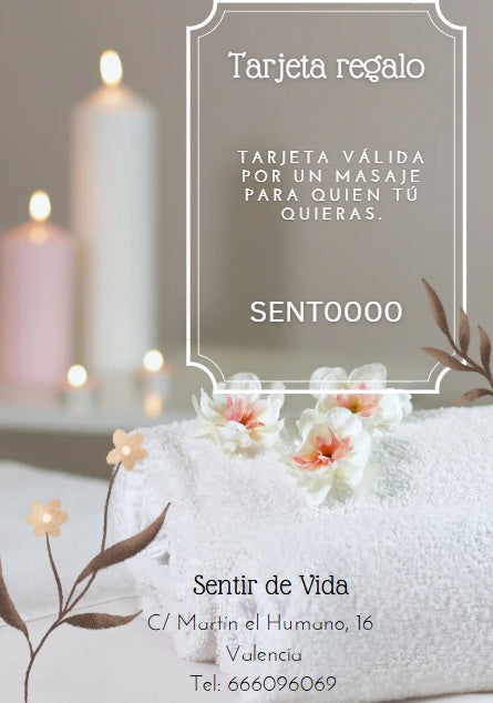 Tarjeta regalo de masajes